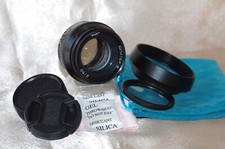 Objectif L39 50mm f2 JUPITER-8 noir, bouchons, filtre, pare-soleil, housse, TBE