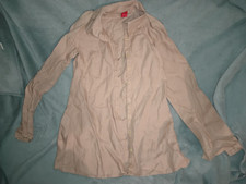 Chemise marron  manches longues  taille 36 lin