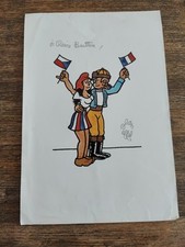 Jean Effel Rare lithographie signée au crayon  Amitiés Tchèquie - France 1980.