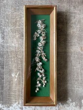 Ancien Cadre Tableau Vegetalisé Végétal  Marguerite Fleurs Séchées FAIT MAIN