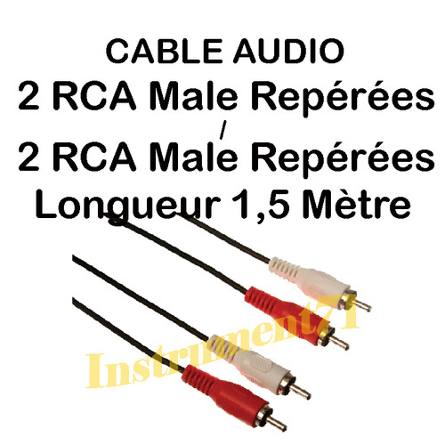 Câble rca mâle vers 2 - mâle,
