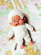 Peluche Kiki Monchhichi blanc Ajena vintage 19 cm