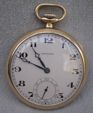 LONGINES montre à gousset en or 18k sur argent