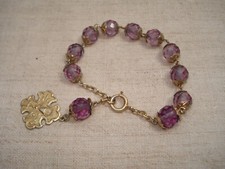 Dizainier Ancien Rosaire /Chapelet de Communion Argent doré