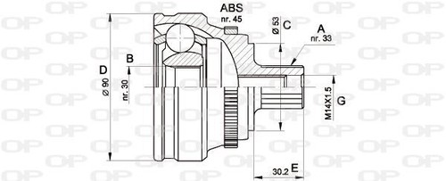 Tête cardan audi b4 a - cardan,