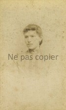 Portrait de JEUNE FEMME vers 1885 CDV par CALMEL à PAU