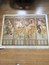 AFFICHE MUCHA Calendrier Chocolat Masson/mexicain 101,5 par 76,5