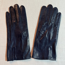 Paire de gants Perrin  vintage en cuir / peau bleu marine  taille 7 1/2  N° 5