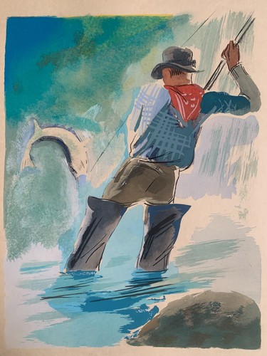 River Fishing by Uzelac
