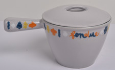 LE CREUSET  Ancien Poêlon à Fondue - Cocotte Caquelon  Saucier avec couvercle