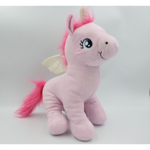 Doudou peluche licorne rose