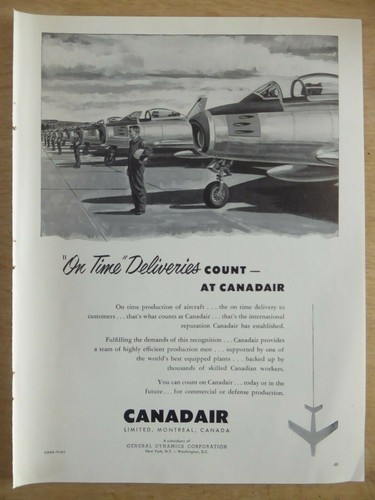1953 pub canadair 86 sabre - 4/1953,