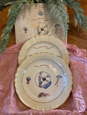 Coffret de naissance avec 2 assiettes en porcelaine Bernardaud Limoges 1930