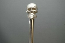 Terminator Luxury poignée tête de crâne en acier inoxydable 91 cm canne bâton...