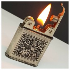 Briquet essence * Indochine * (style l'unic) Petrol Lighter-Feuerzeug-Accendino
