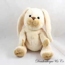Peluche lapin LA PELUCHERIE beige marron assis 20 cm (CEMO)