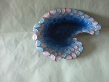 VIDE POCHE  EMAUX TRANSLUCIDES BLEUS   DE   LIMOGES  SIGNE DUBAN et CHRISTEL