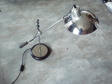vintage 70 lampe bureau ufo light bibliothèque Bauhaus vintage équilibre contrepoids 