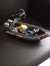 Playmobil 9362 Police Swat Boat avec lance grappin et un moteur supplementaire