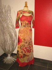 VINTAGE COLECTOR ROBE MAXI DRESS SAVE THE QUEEN FLEURS ROUGES L 40 UK L 12