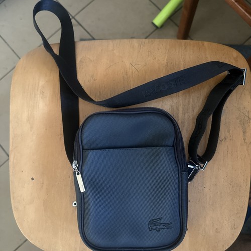 Sacoche zippée noir lacoste - sacoche,