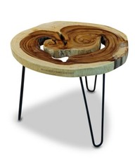 Table Basse Exotique Canapé Table D'Appoint Blum-Côté Acacia Bois Massif