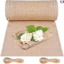 Cieex Chemin de table en toile de jute - 30 cm x 10 m - 100 % naturel - Avec 20
