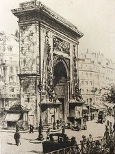 Gravure pointe sèche Arc de