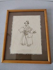 Samurai Painting Sword Bushido Katana Martial Arts Original Ink  Framed Signed