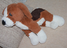 Peluche doudou IKEA  CHIEN BEAGLE  Gosig beige blanc marron 31 cm TBE