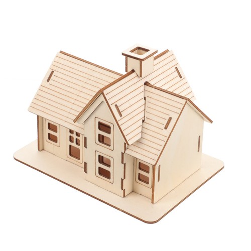 Maquette maison bois puzzle - maquette,