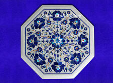 12 " Marbre Table Top Handmade Lapis Incrustation Pierre Travail
