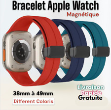 Bracelet magnétique pour Apple Watch en silicone de 49MM à 38MM ULTRA SE 8 7 6 5