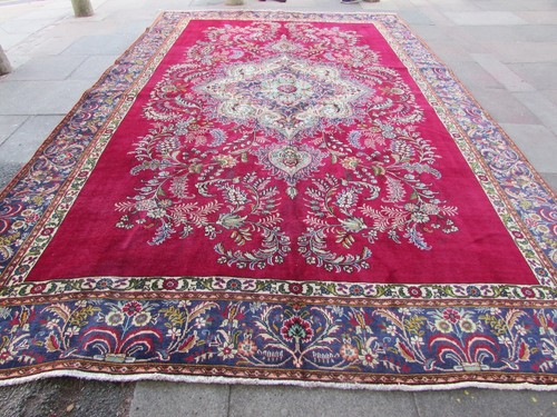 Tapis oriental laine rouge - tapis,