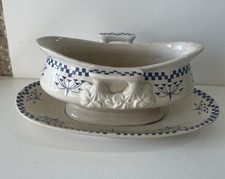 Saucière Creil Et Montereau Service Damier Carreau Collection Patine XIXeme