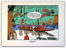 Affiche Sérigraphie Tillieux Gil Jourdan 50ex Canoë Petits Papiers 2012 50x70