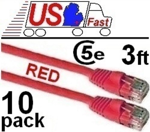 Lot10 3ft cat5e patch - cat5e,