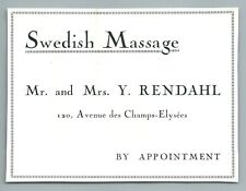 1926 MASSAGE SUEDOIS Mr & Mme
