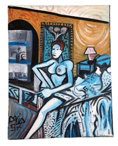 Huile sur toile fixé sur