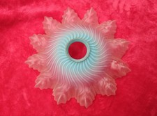 Jolie Ancienne Suspension Plafonnier Dentelé - Pâte de Verre Bleu