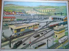 TABLEAU SCOLAIRE RECTO CHEMIN DE FER VERSO LA ROUTE