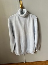 PULL col roulé Bleu ciel XXL