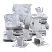 Set de vaisselle Flora porcelaine blanche 6/12 personnes céramique service de...