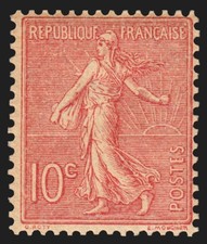 n°129, Semeuse lignée, 10c