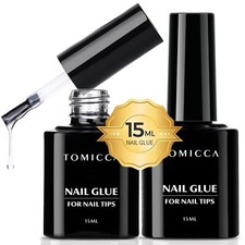 Colle Faux Ongles Extra Forte 2PCSx15ml| Gummy Base Gel UV Pour Pose Américai...