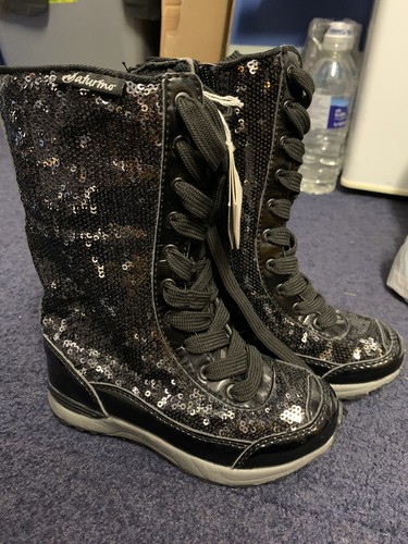 Bottes noires paillettes - noires,