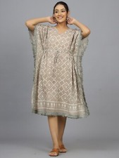 Anokhi caftan coton gris - caftan,