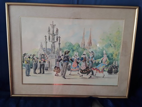 Tableau aquarelle scene - tableau,