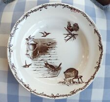 Ancienne Assiette Creuse Terre De Fer HB & Cie/Art De La Table /décor Sépia 