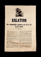 RELATION DES MÉMORABLES JOURNÉES DES 24 ET 25 FÉVRIER 1848  [PLACARD]